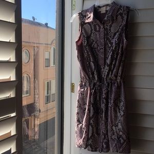 Michael Kors mauve and gray animal print dress